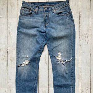 Levi 501 vintage distressed mom jeans